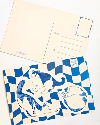 The Rough Life: Sleep, Play, Stretch Postcard