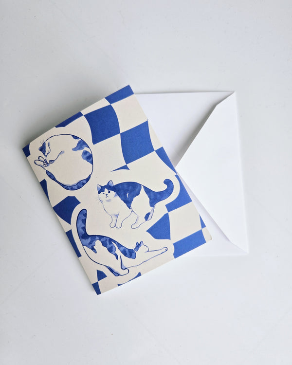 The Rough Life: Sleep, Play, Stretch Greeting Card